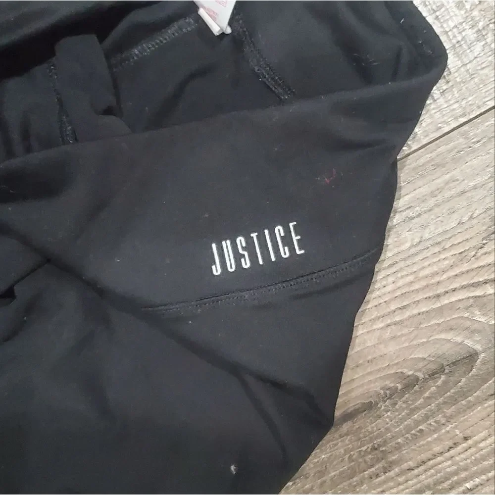 Girls Leggings Size 10-12 Justice Kids Black and Gray Leggings Set 3 Pieces